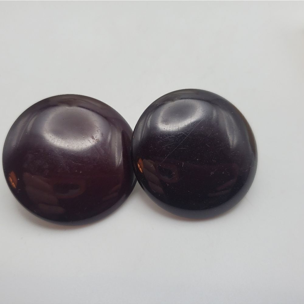 Mocha black‎ circle disc earrings for pierced ears